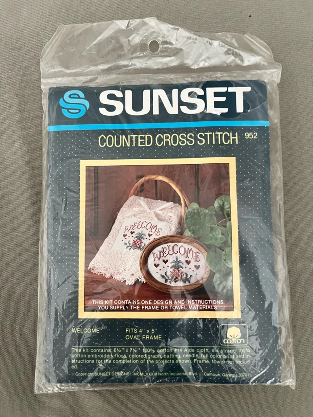 SUNSET Vintage Stitchery & Counted Cross Stitch Kits - Lot of 3 - from 1980’s